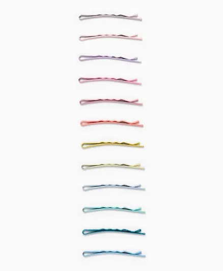زيبي - دبابيس شعر للبنات الصغار- ألوان متعددة (12 قطعة)