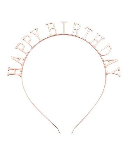 PARTY PROPZ Happy Birthday Letter Design Headband - Rose Gold