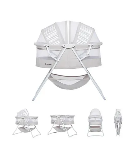 Dream On Me Karley 3 in 1 Portable Baby Bassinets With Mattress and Net - Grey