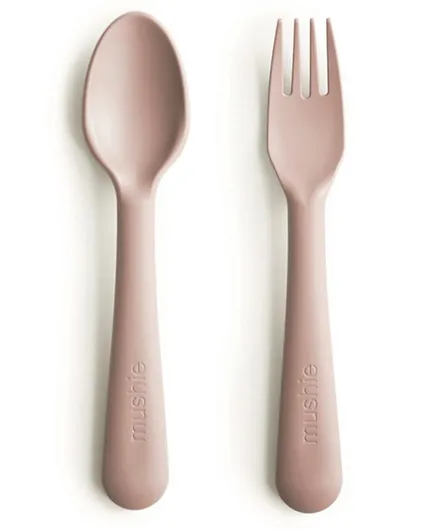 Mushie Fork and Spoon - Blush