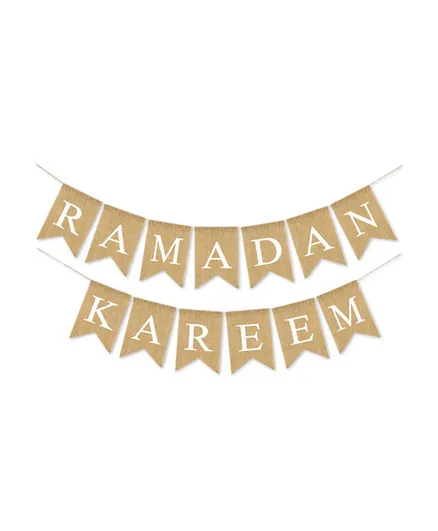Party Propz Jute Burlap Ramadan Kareem Banner