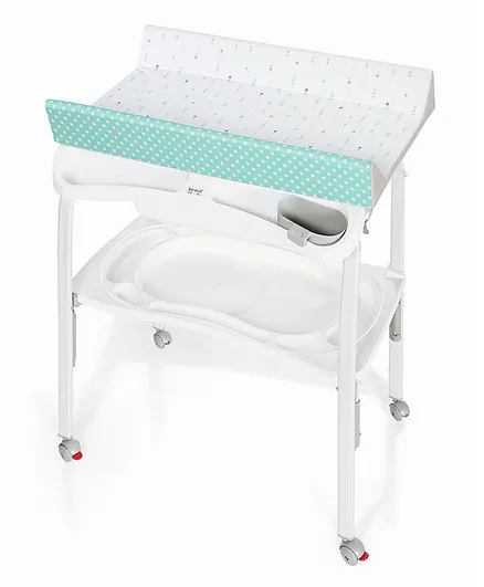 Brevi Pratico Super Compact Bath Changing Station - White And Green