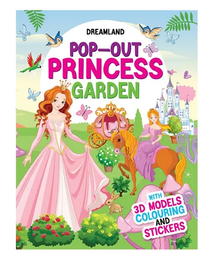 كتاب تلوين وملصقات الأميرة والحديقة من بوب أوت مع نماذج ثلاثية الأبعاد - إنجليزي