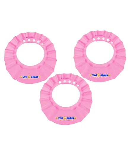 Star Babies Pink Combo of Kids Shower Cap - Pack of 3