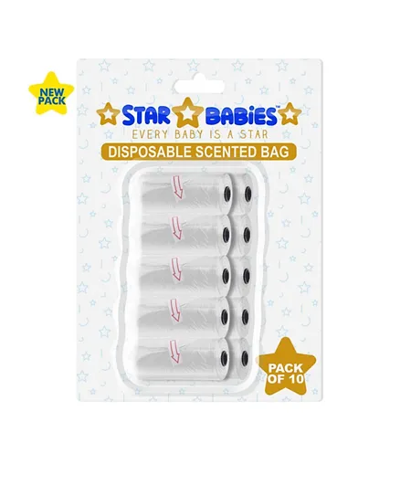 Star Babies Scented Bag Blister White - Pack of 10 (15 Each)