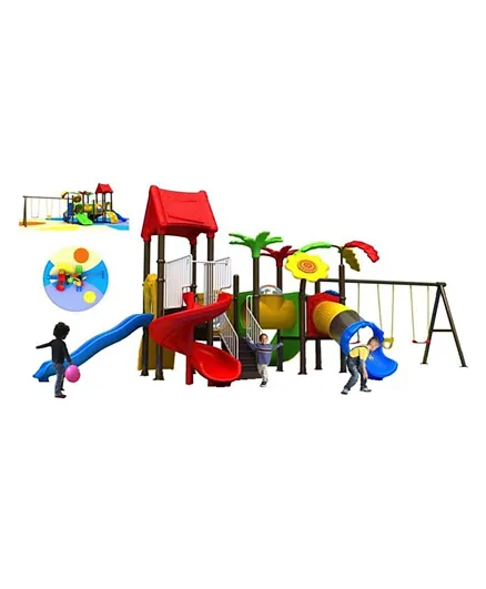 Myts Mega Kids Playsets adventure flower styled with Swings and Slide - Multicolur