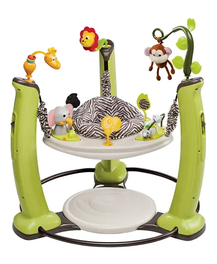 ExerSaucer Jump & Learn Jungle Quest Stationary Jumper - Olive