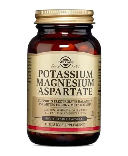 SOLGAR Potassium Magnesium Asparate Dietary Supplement - 90 Vegetable Capsules