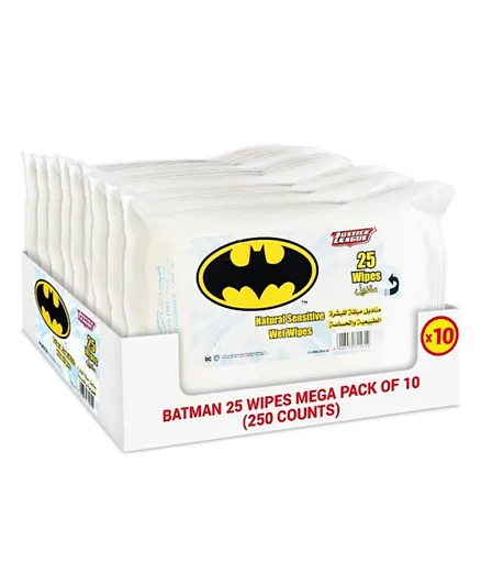 DC Comics Batman Wipes Mega Pack of 10 - 250 Wipes