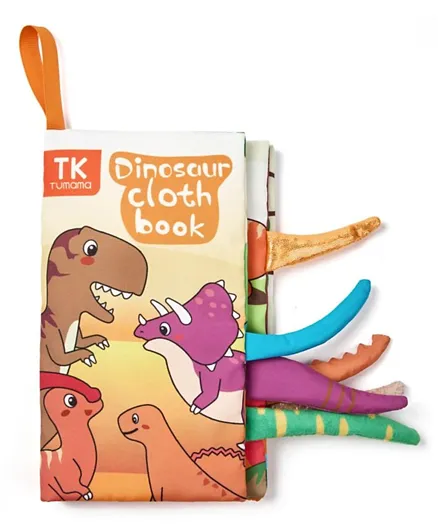 توماما تويز كتاب قماشي بذيل للأطفال - الديناصورات باللغة الإنجليزية