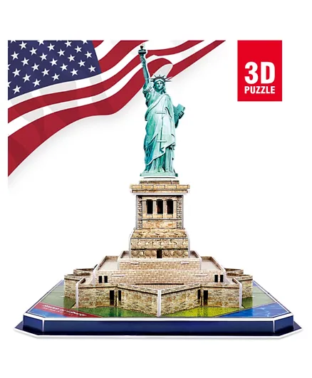 مجموعة أحجية قطع تركيب ثلاثية الأبعاد بتصميم تمثال الحرية من كيوبيك فن مكونة من 39 قطعة