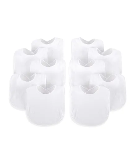 Sugar Sprinkle Luxe Cotton Bibs White - Pack of 10