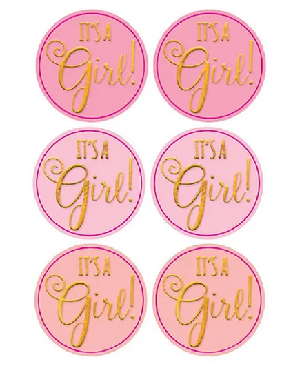 Party Centre Girl Baby Shower Favor Stickers - Pack of 25