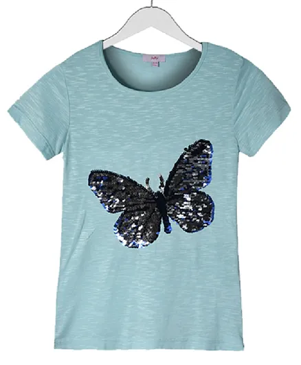 Jelly Butterfly Sequins Top - Mint