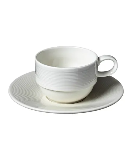 Baralee Wish Stackable Cup and Saucer Set White - 200mL