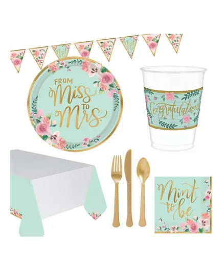 Party Centre Mint To Be Premium Tableware Party Supplies for 8 Guests