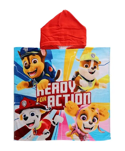 Nickelodeon Paw Patrol Kids Hooded Poncho Bath Towel - Multicolor