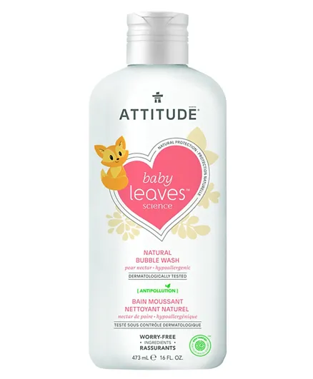 Attitude Baby Leaves Natural Bubble Wash Pear Nectar - 473ml