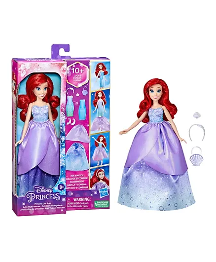 Disney Princess Life Ariel Fashion Doll and 10 Outfit Combinations