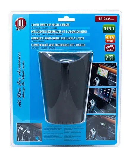 All Ride Cup Holder Car Charger 4.1A