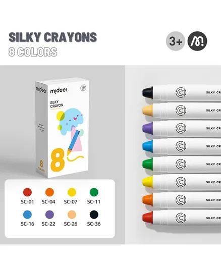 ميدير - أقلام تلوين دوارة قابلة للغسل - 8 ألوان