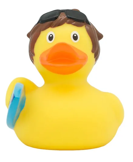 Lilalu Surfer Boy Rubber Duck Bath Toy - Yellow