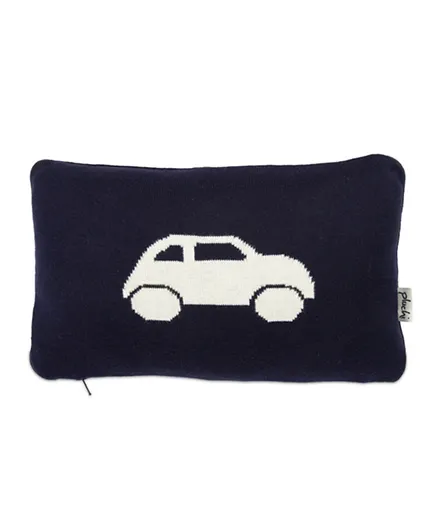 Pluchi Knitted Baby Pillow Cover Car - Navy