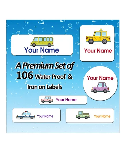 Ajooba Value Pack With Personalized Waterproof & Iron On Labels 0037 - Pack Of 106