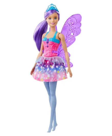 Barbie Dreamtopia Fairy Doll Purple Hair with Wings and Tiara - 32.5 cm