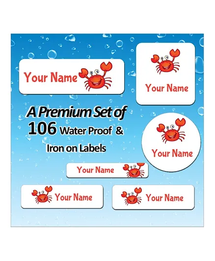 Ajooba Value Pack With Personalized Waterproof & Iron On Labels 0002 - Pack Of 106