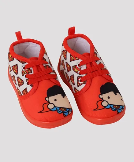 Superman Lace Up Shoes - Red