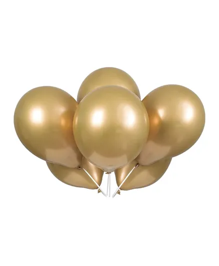 Unique Platinum Latex Balloon Gold - 6 Pieces