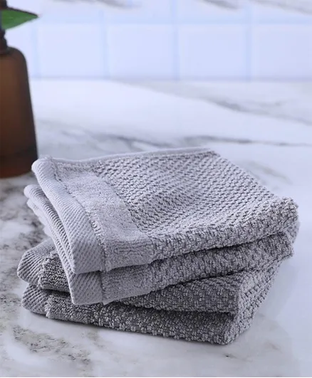 PAN Home Retreat Fingertip Towel Grey - 4 Pieces