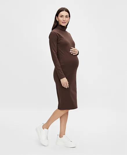 Mamalicious Maternity Dress - Coffee Bean