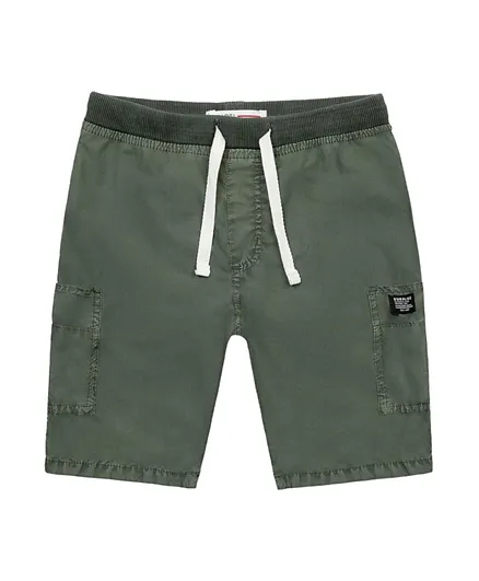 Minoti Cotton Poplin Shorts - Olive Green