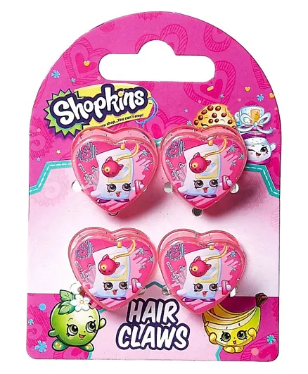Shopkins Hair Claws 4 Pcs - Pink