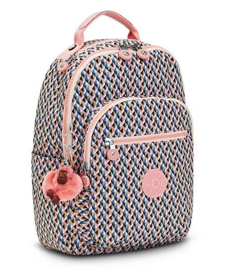 Kipling Seoul Girly Geo Small Backpack Pink - 14 Inches