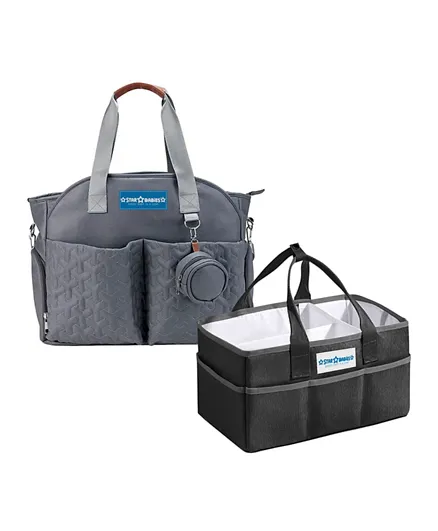 حقيبة حفاضات ستار بيبيز مع حقيبة لهاية ومنظم حفاضات - أزرق