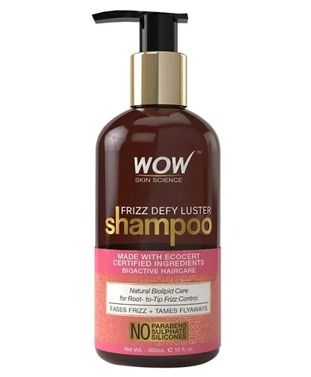 Wow Frizz Defy Luster No Parabens Sulphate & Silicone Shampoo - 300ml