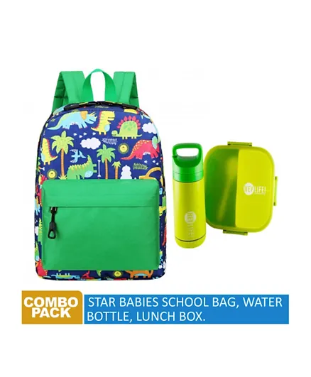ستار بيبيز مجموعة العودة للمدرسة حقيبة ظهر وزجاجة ماء وعلبة غداء - 10 بوصة