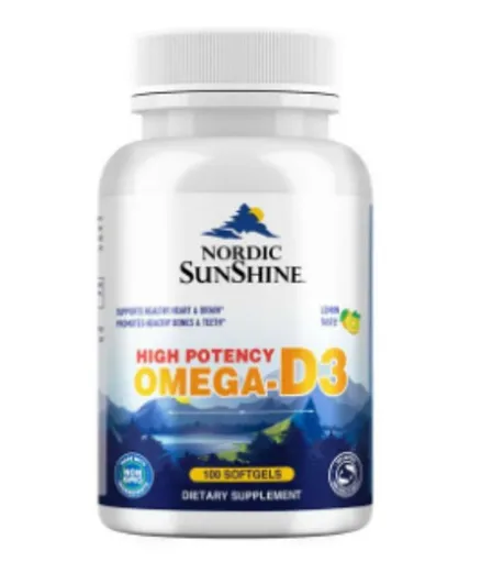 NORDIC SUNSHINE High Potency Omega D3 - 100 Softgels