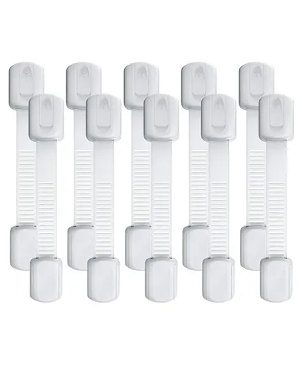 The Kids HQ Baby Proofing Child Safety Locks Pack of 10 - White