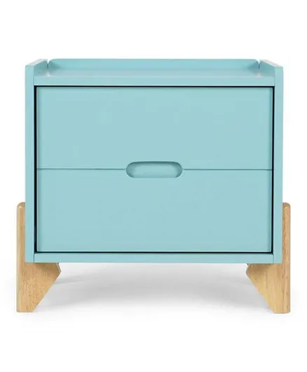 PAN Home Marlowe Solid Rubber Wood Night Stand With 2 Drawers - Blue & White