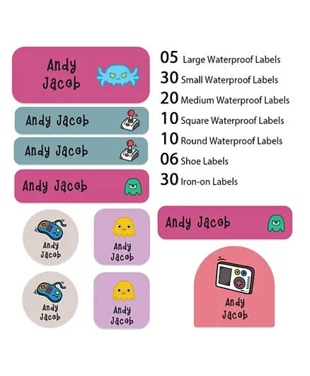 My Labels Waterproof, Shoe and Iron On Label Set 0245 - Pack of 111