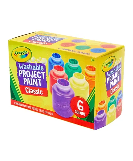 Crayola Washable Kids Paint Pack of 6 - 59ml each