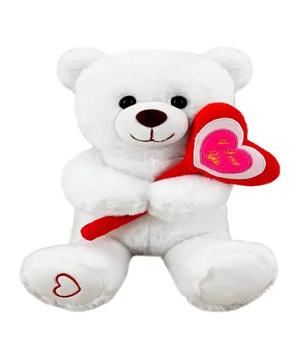 Party Magic Bear With Heart Stick White - 23cm