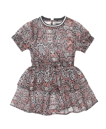 دي جي داتشجينز فستان بطبعة حيوانية متعدد الطبقات - متعدد الألوان