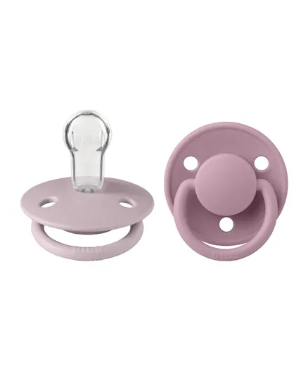 Bibs De Lux Silicone Onesize Pacifier - Dusky Lilac& Heather - Pack Of 2