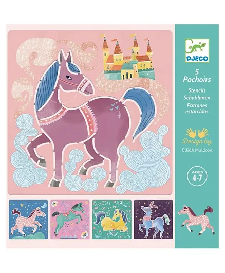 Djeco Horses Stencils - Pink