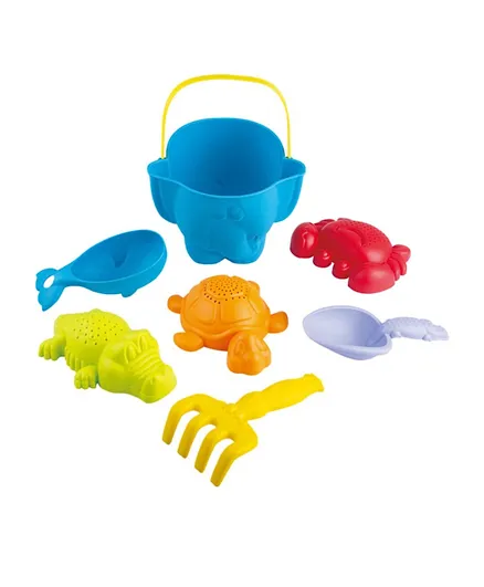 Playgo Plastic Animal Beach Bucket Set - 7 Pieces